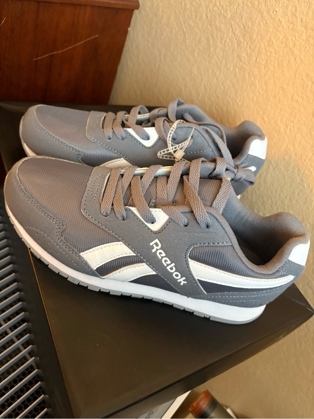 Reebok Kids Grey & White Lace-Up Sneakers